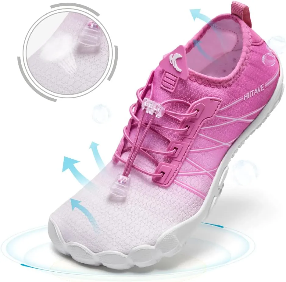 HIITAVE Water Shoes Non Slip Aqua Shoes Barefoot Quick Dry Lightweight with Beach River Swim Pool for Men Women Gradient Color…