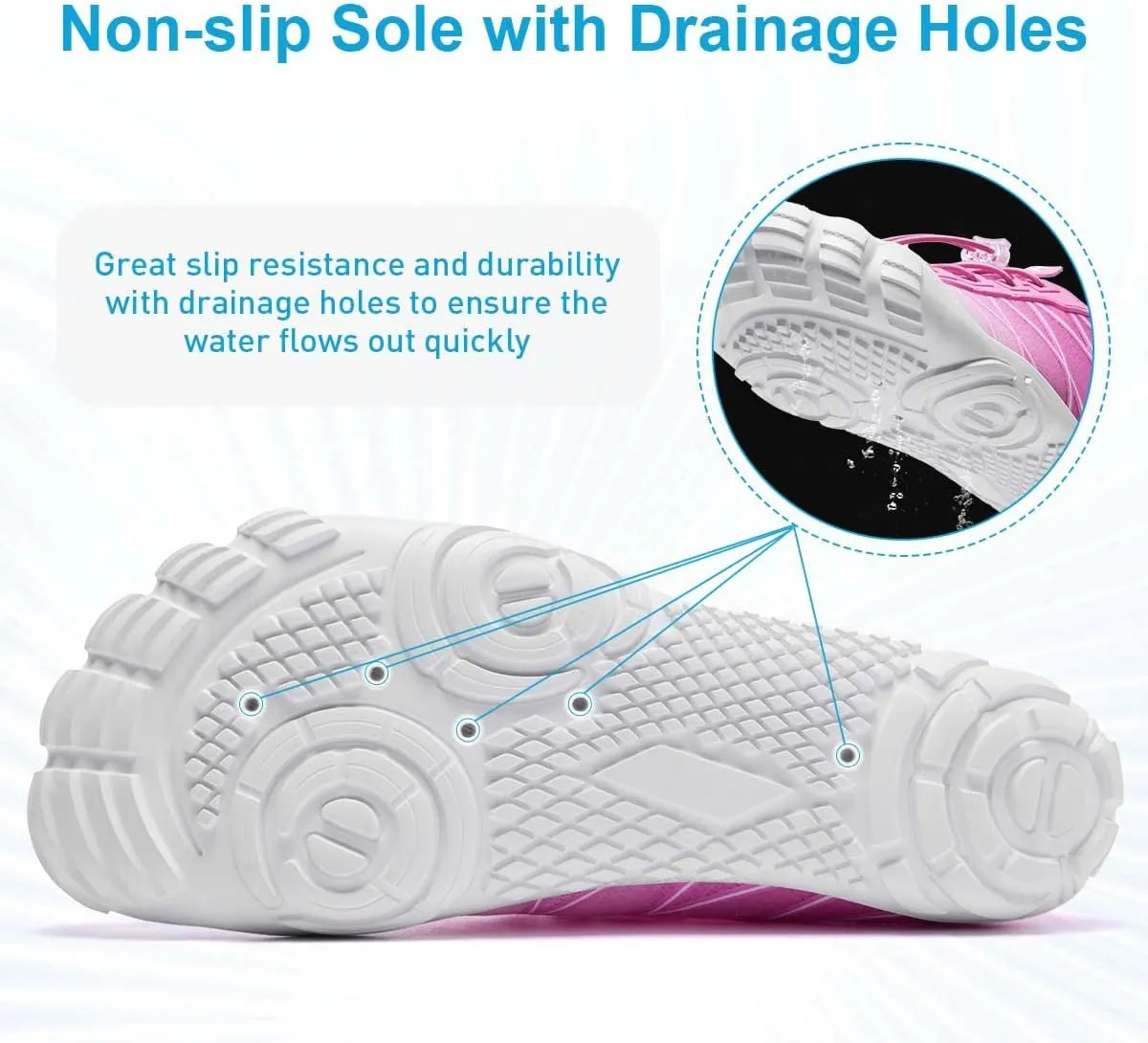 HIITAVE Water Shoes Non Slip Aqua Shoes Barefoot Quick Dry Lightweight with Beach River Swim Pool for Men Women Gradient Color…
