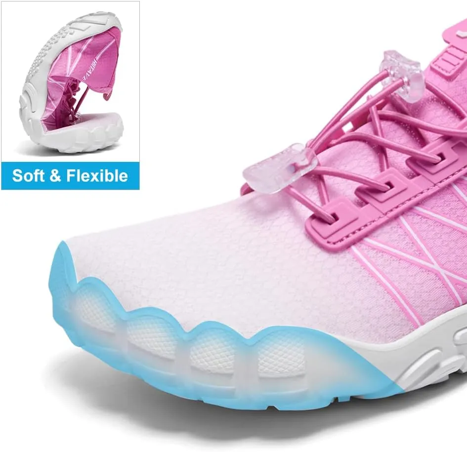 HIITAVE Water Shoes Non Slip Aqua Shoes Barefoot Quick Dry Lightweight with Beach River Swim Pool for Men Women Gradient Color…