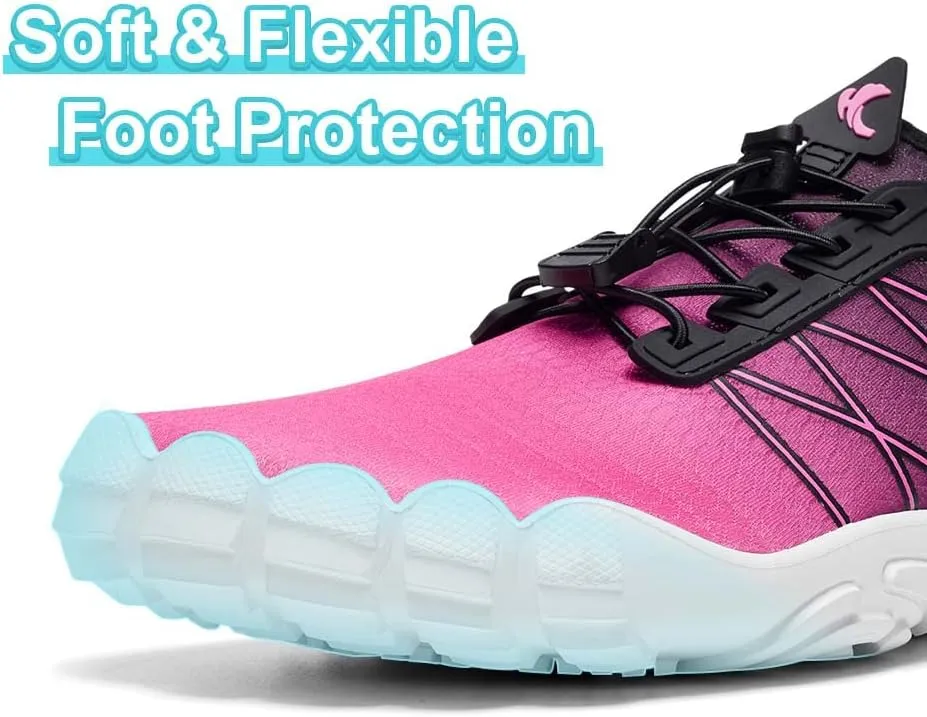 HIITAVE Water Shoes Non Slip Aqua Shoes Barefoot Quick Dry Lightweight with Beach River Swim Pool for Men Women Gradient Color…