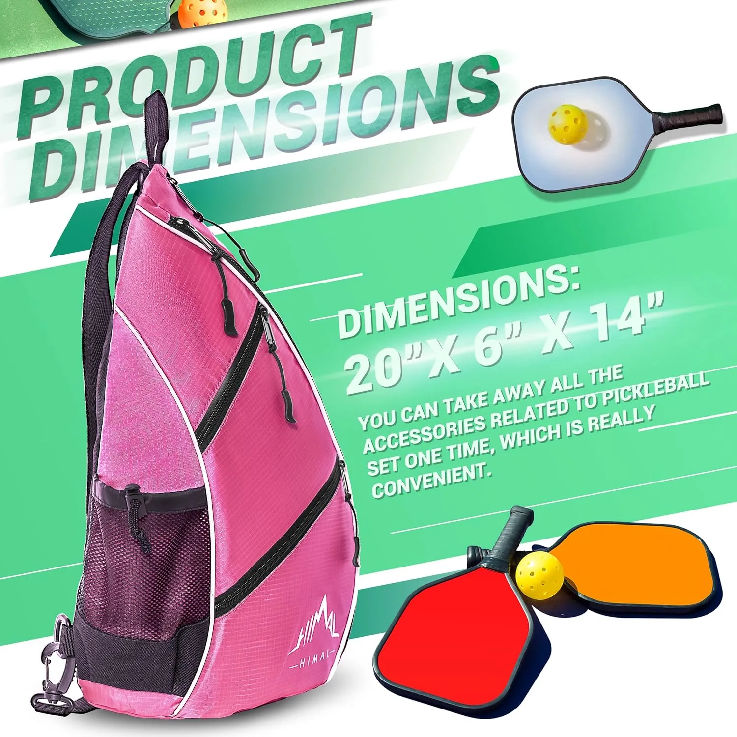 Himal Pickleball Bag Adjustable, Pickleball Backpack with Water Bottle Holder for Men and Women