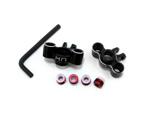 Hot Racing: Aluminum Knuckle Axle Carrier Set for Traxxas 1/16 (Black w/Red Screw)