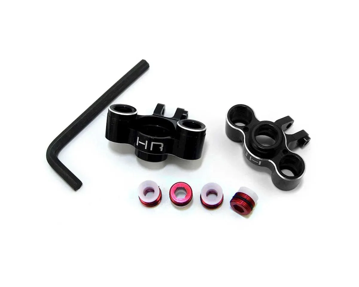 Hot Racing: Aluminum Knuckle Axle Carrier Set for Traxxas 1/16 (Black w/Red Screw)