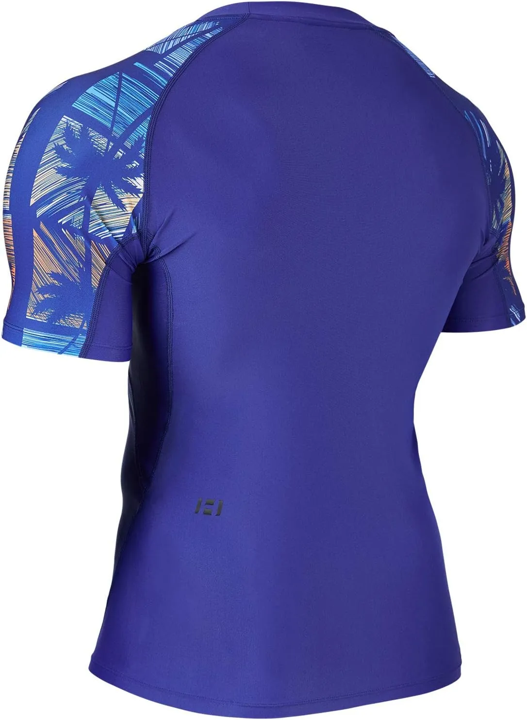 HUGE SPORTS Men's Rash Guard Short Sleeves UPF 50  UV Sun Protection Quick Drying Splice Compression Swim Shirts