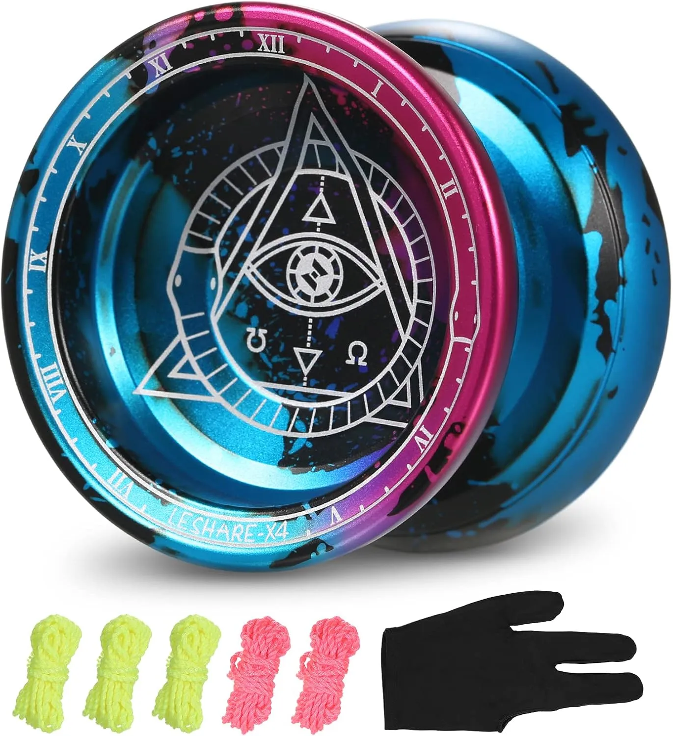 HXBER YOYO Ball, Professional Yoyo Competitive Aluminum Yoyo Ball Yo Yo Gift with Strings and Glove