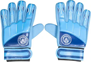 Hy-Pro Officially Licensed Manchester City F.C. Soccer Goalkeeper Gloves - Junior Goalie Size 5 - Kids Soccer Gloves for Boys and Girls with Strong Palm Grip for High Performance