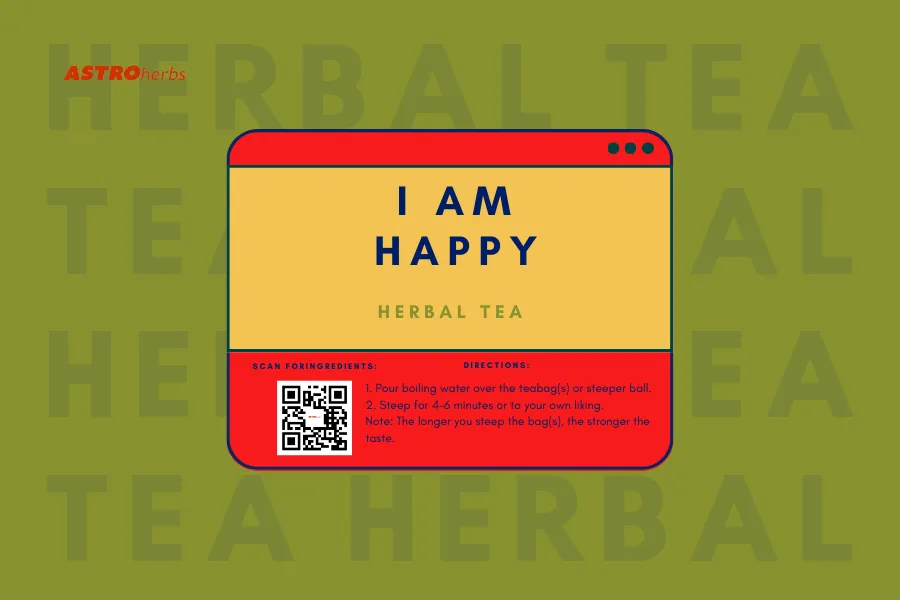 I Am Happy Herbal Tea: Stress/Anxiety (12 Tea Bags)