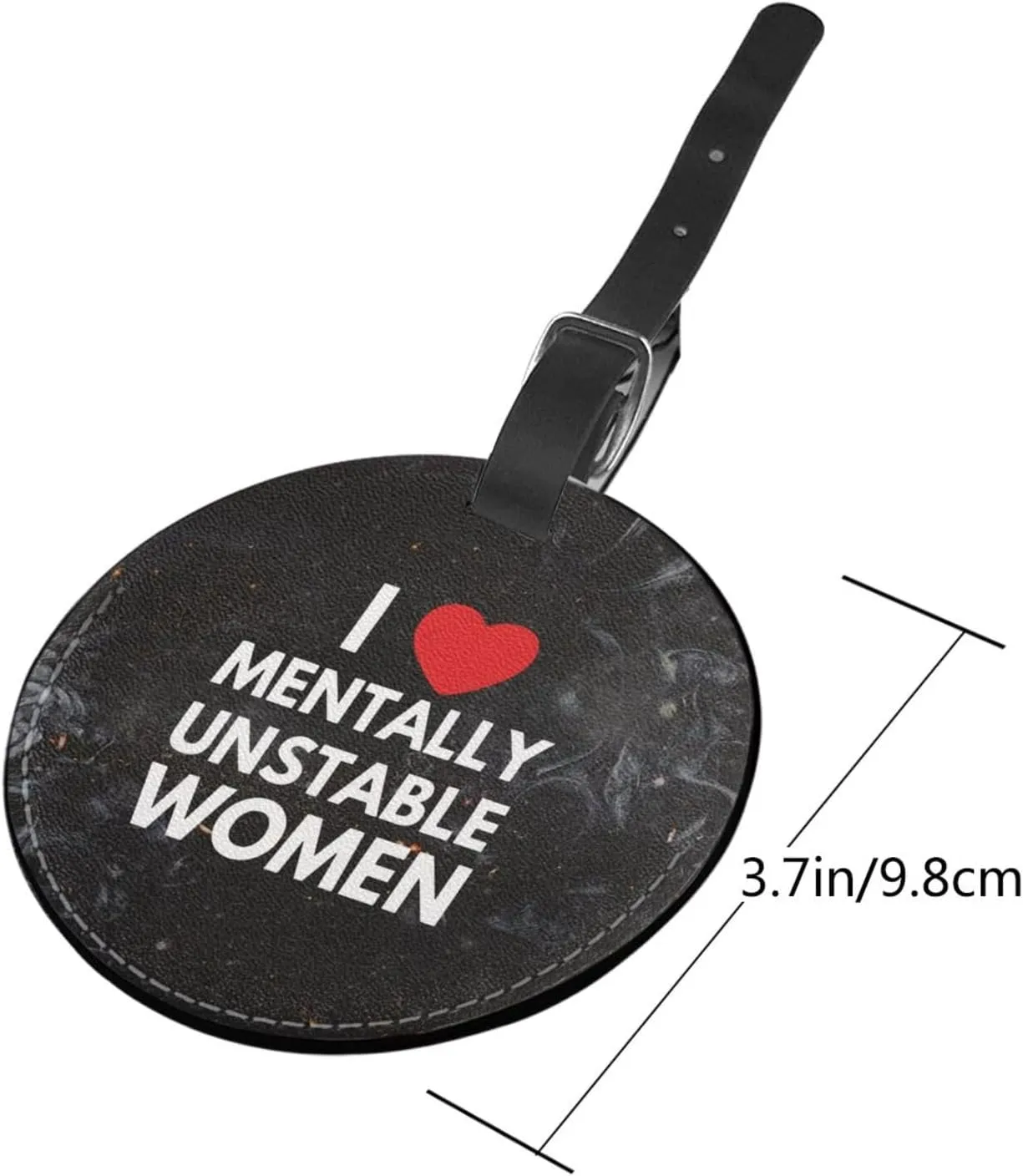 I Love Mentally Unstable Women Luggage Tag with Name Id Round Luggage Tag, for Suitcase Travel Bag 4 PCS