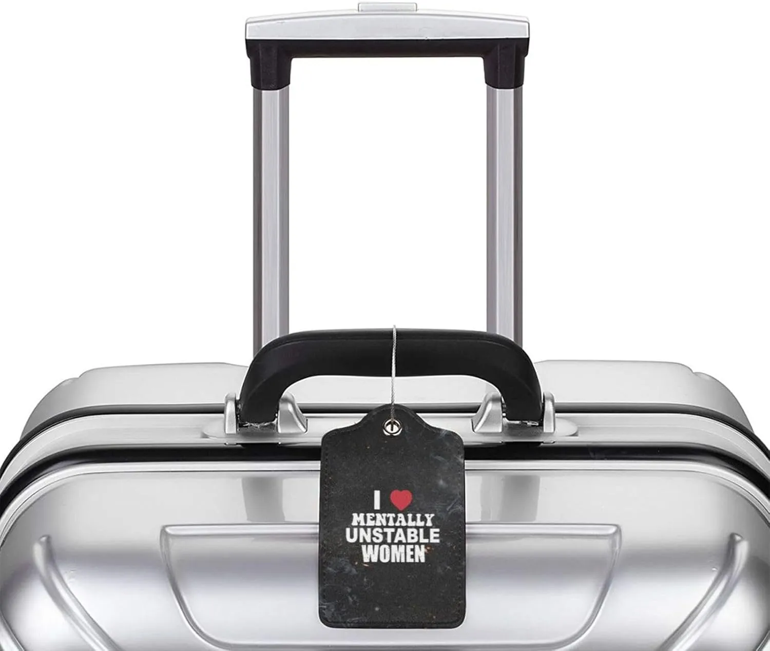 I Love Mentally Unstable Women Luggage Tag with Stainless Steel Loop Luggage Tag, for Suitcase Travel Bag 2 PCS