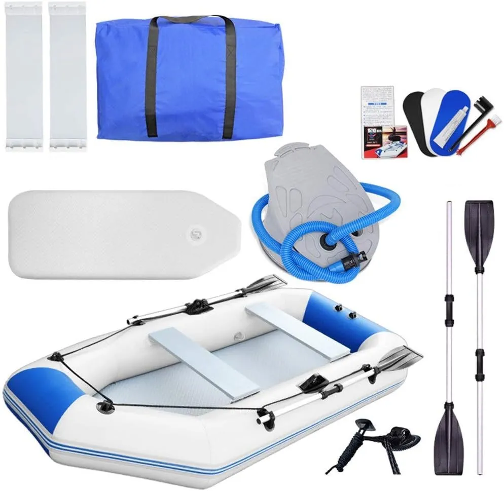 Inflatable Kayak 2.3 Meters 3-4 People Fishing Boat Motor Inflatable Boat Kayak Upgraded Rubber Boat Thick Hard Bottom Inflatable Boat