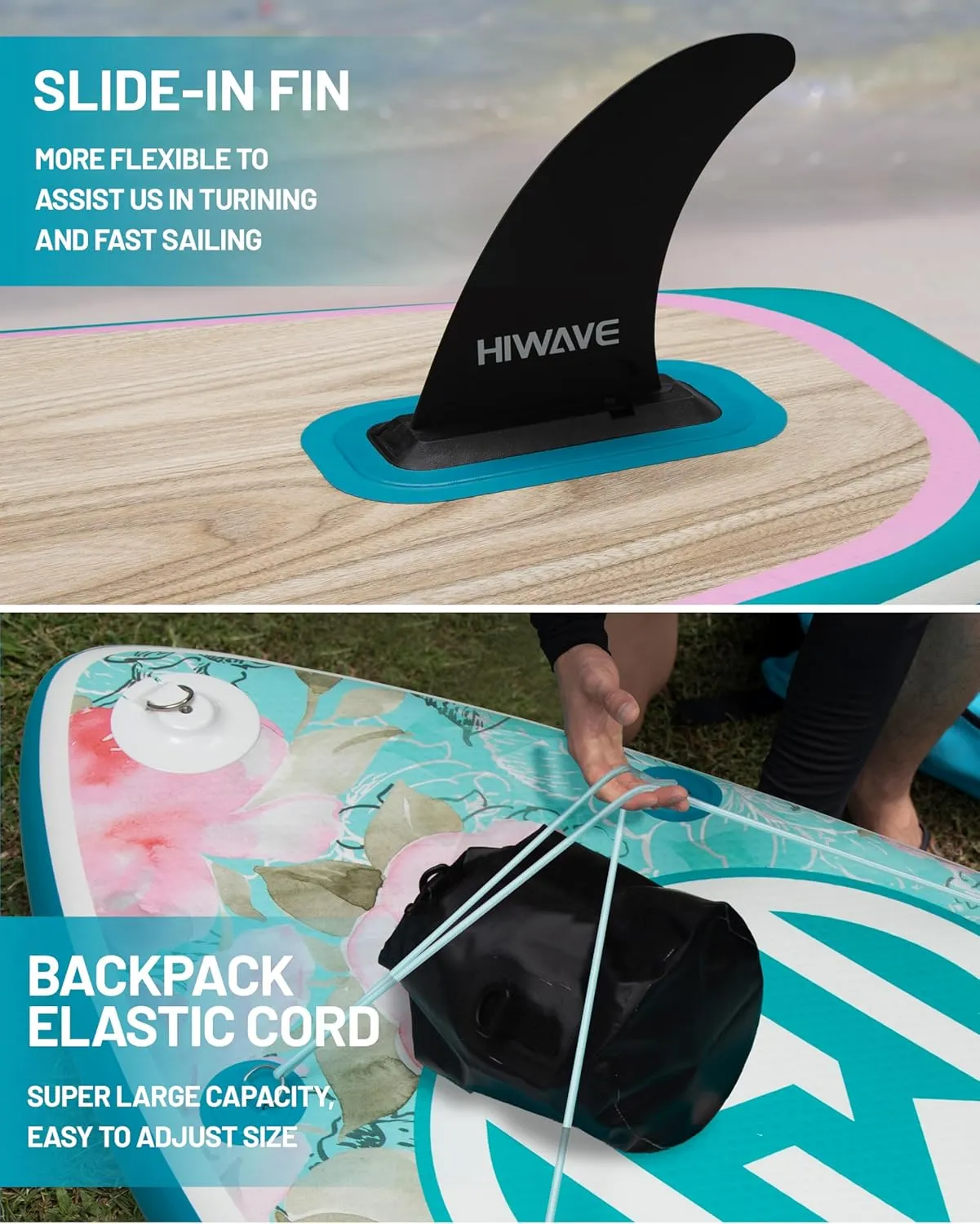 Inflatable Paddle Board 11 '* 34 "* 6" Extra Wide Sup Board, 350lb Capicity Paddle Board for Adults, Suitable for Sea and Lakes, 2 1Family Board