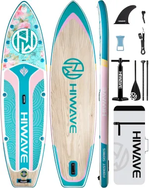 Inflatable Paddle Board 11 '* 34 "* 6" Extra Wide Sup Board, 350lb Capicity Paddle Board for Adults, Suitable for Sea and Lakes, 2 1Family Board