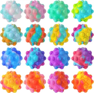 Inflatable Pop Fidget Toys Its Ball Toy 16 PCS 3D Squeeze Toys Stress Balls Bulk Party Favors for Kids It Pop Fidgets Pack Autism Sensory ADHD Toys Toddler Easter Basket Stuffers