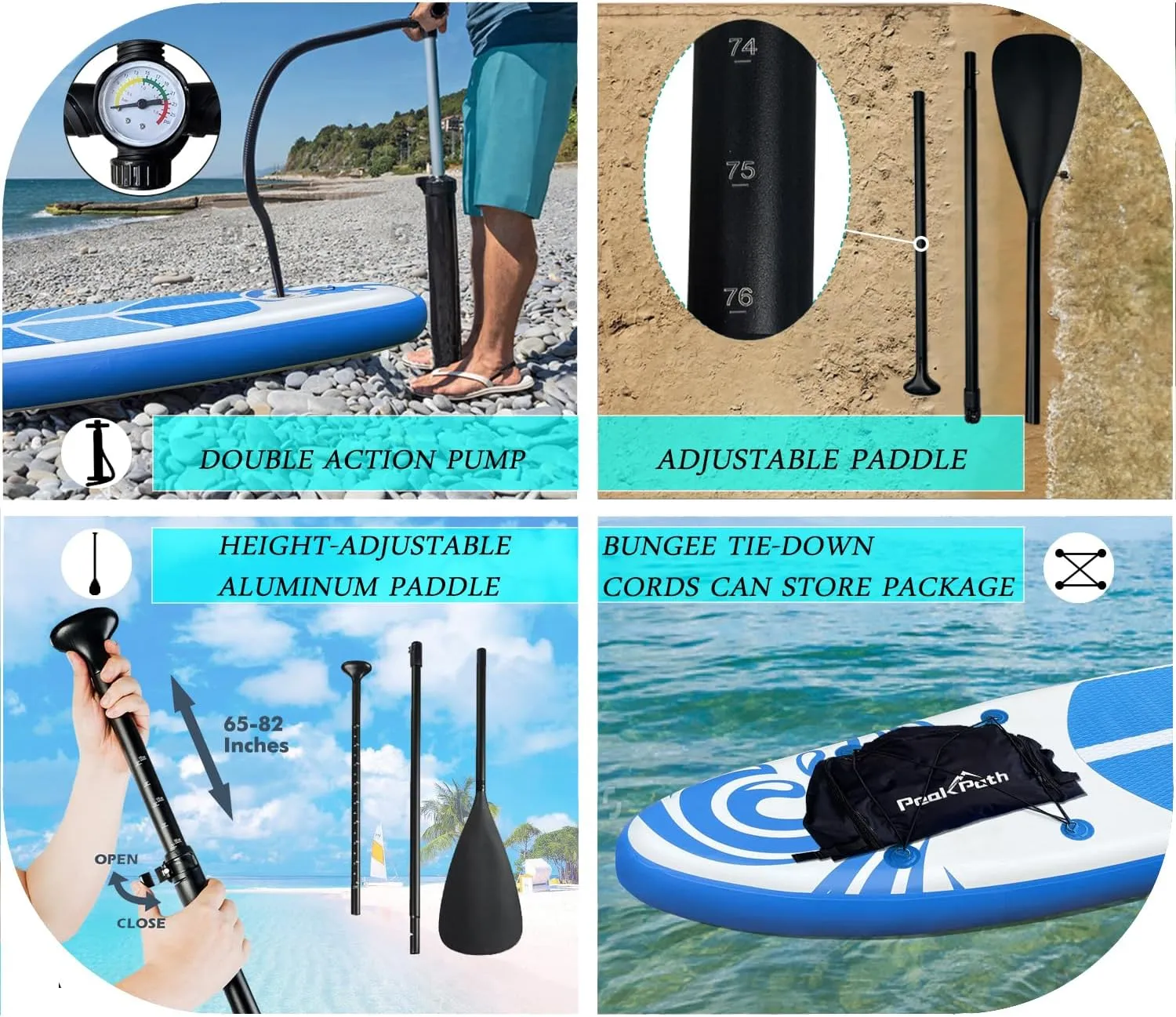 Inflatable Stand Up Paddle Board (6’’ Thick) with Premium SUP Accessories&Bag,Bottom Fin for Paddling,Surf Control,Non-Slip Deck,Leash,Paddle and Two-Way Hand Pump|Youth&Adult Standing Boat