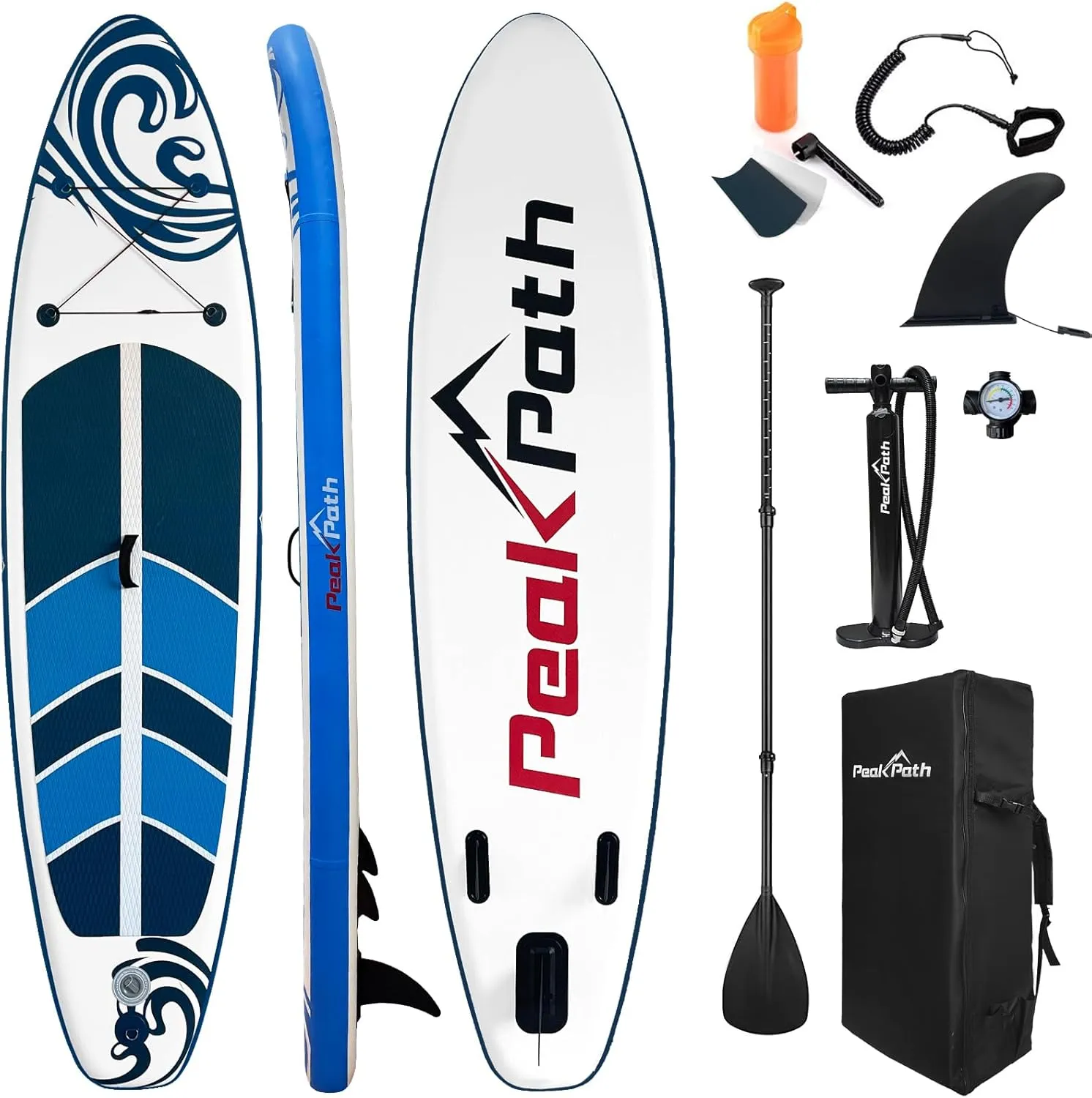 Inflatable Stand Up Paddle Board (6’’ Thick) with Premium SUP Accessories&Bag,Bottom Fin for Paddling,Surf Control,Non-Slip Deck,Leash,Paddle and Two-Way Hand Pump|Youth&Adult Standing Boat