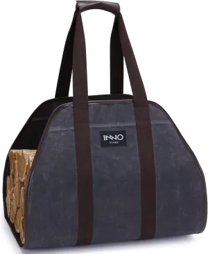 INNO STAGE Canvas Wood Carriers Log Tote Bag,40"X19" Firewood Holder,Fireplace Wood Stove Accessories