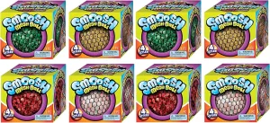 JA-RU Big & Heavy Mesh Squishy Ball (8 Stress Ball Assorted) Mochi Squishy Toy for Kids. Sensory Squeeze Ball. Bulk Fidget Toys, Party Favors & Classroom Prizes. 4222-8s