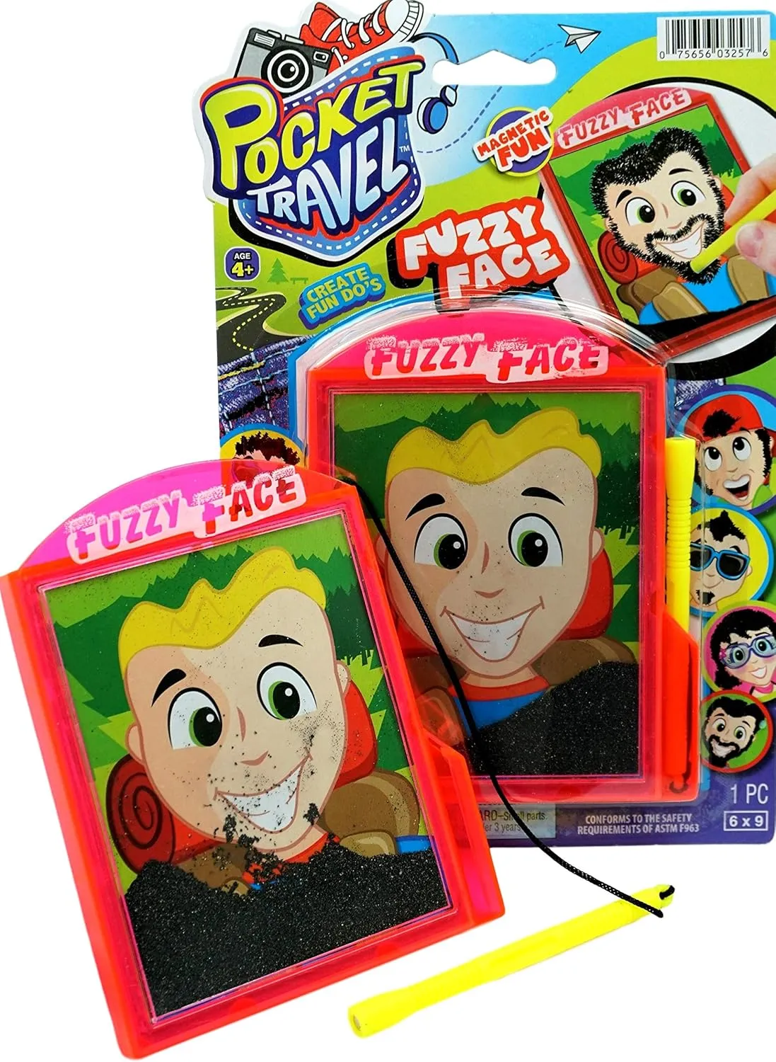 JA-RU Pocket Travel Toy Set (5 Toys) Kids Mini Handheld Games. Pinball Machine, Finger Basketball, Fishing Game, Magnetic Beard, & Small Tic Tac Toe. Party Favors. 3255-3258-3257-3205-3256p