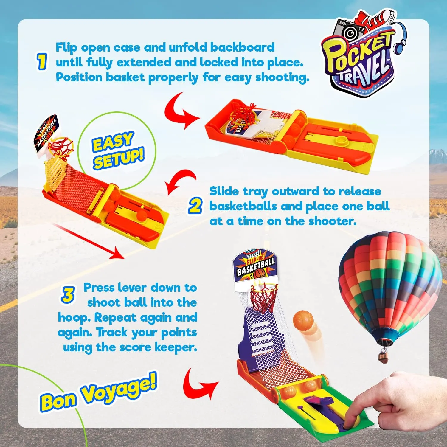 JA-RU Pocket Travel Toy Set (5 Toys) Kids Mini Handheld Games. Pinball Machine, Finger Basketball, Fishing Game, Magnetic Beard, & Small Tic Tac Toe. Party Favors. 3255-3258-3257-3205-3256p