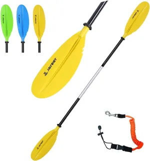 JAYEGT Kayak Paddle 87.4Inch/222CM Aluminum Alloy Shaft Kayaking Boating Oar with Paddle Leash, 1 Paddle   1 Leash