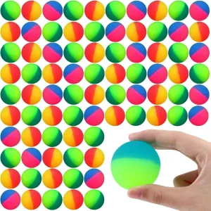 Jenaai 150 Pcs Bouncy Balls for Kids, 45 mm/1.77 inch Colorful Large Rubber Balls Bulk for Birthday Party Favors Classroom Carnival Prizes Goodie Gift