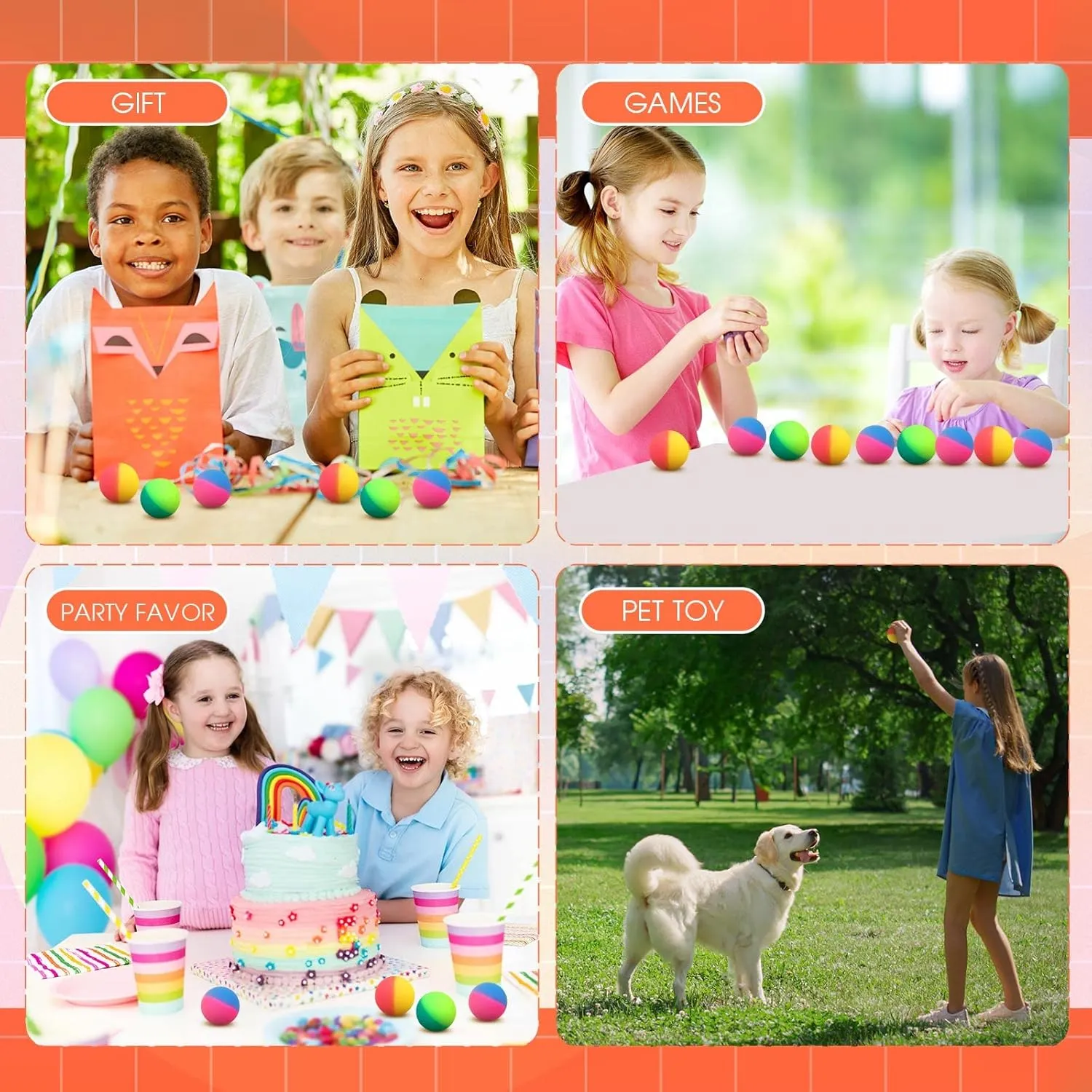 Jenaai 150 Pcs Bouncy Balls for Kids, 45 mm/1.77 inch Colorful Large Rubber Balls Bulk for Birthday Party Favors Classroom Carnival Prizes Goodie Gift