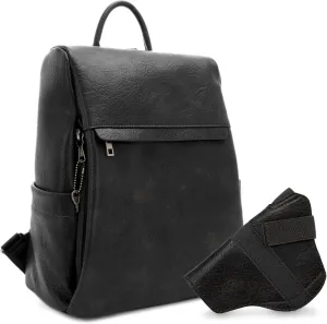 JESSIE & JAMES Sierra Concealed Carry Lock and Key Backpack Purse - Black
