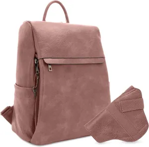 JESSIE & JAMES Sierra Concealed Carry Lock and Key Backpack Purse - Mauve