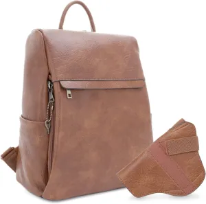 JESSIE & JAMES Sierra Concealed Carry Lock and Key Backpack Purse - Tan