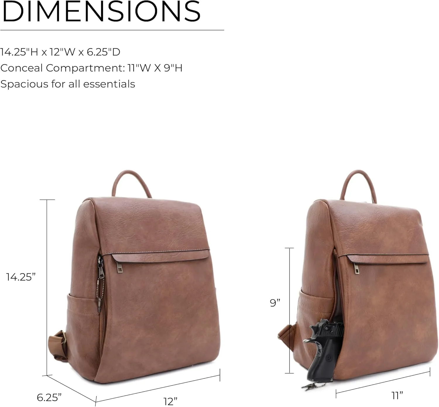 JESSIE & JAMES Sierra Concealed Carry Lock and Key Backpack Purse - Tan