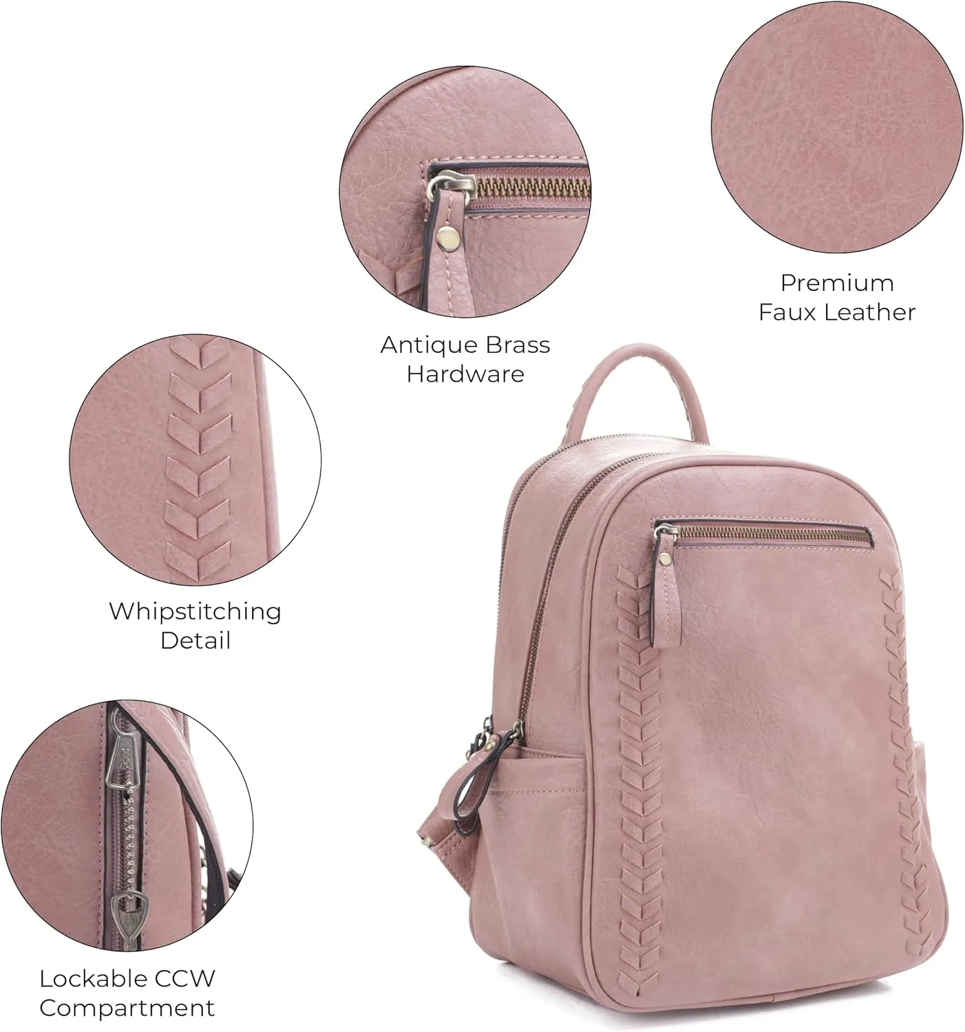 JESSIE & JAMES Women's Large Multi Compartments Fashion Concealed Carry Backpack|MV