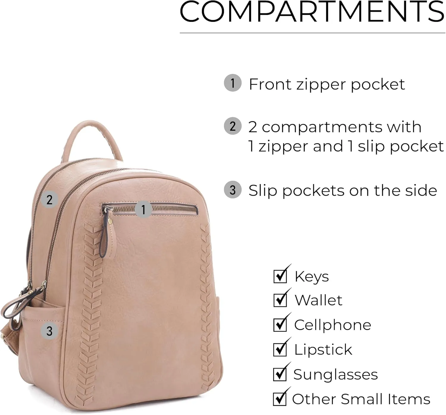 JESSIE & JAMES Women's Large Multi Compartments Fashion Concealed Carry Backpack|TP