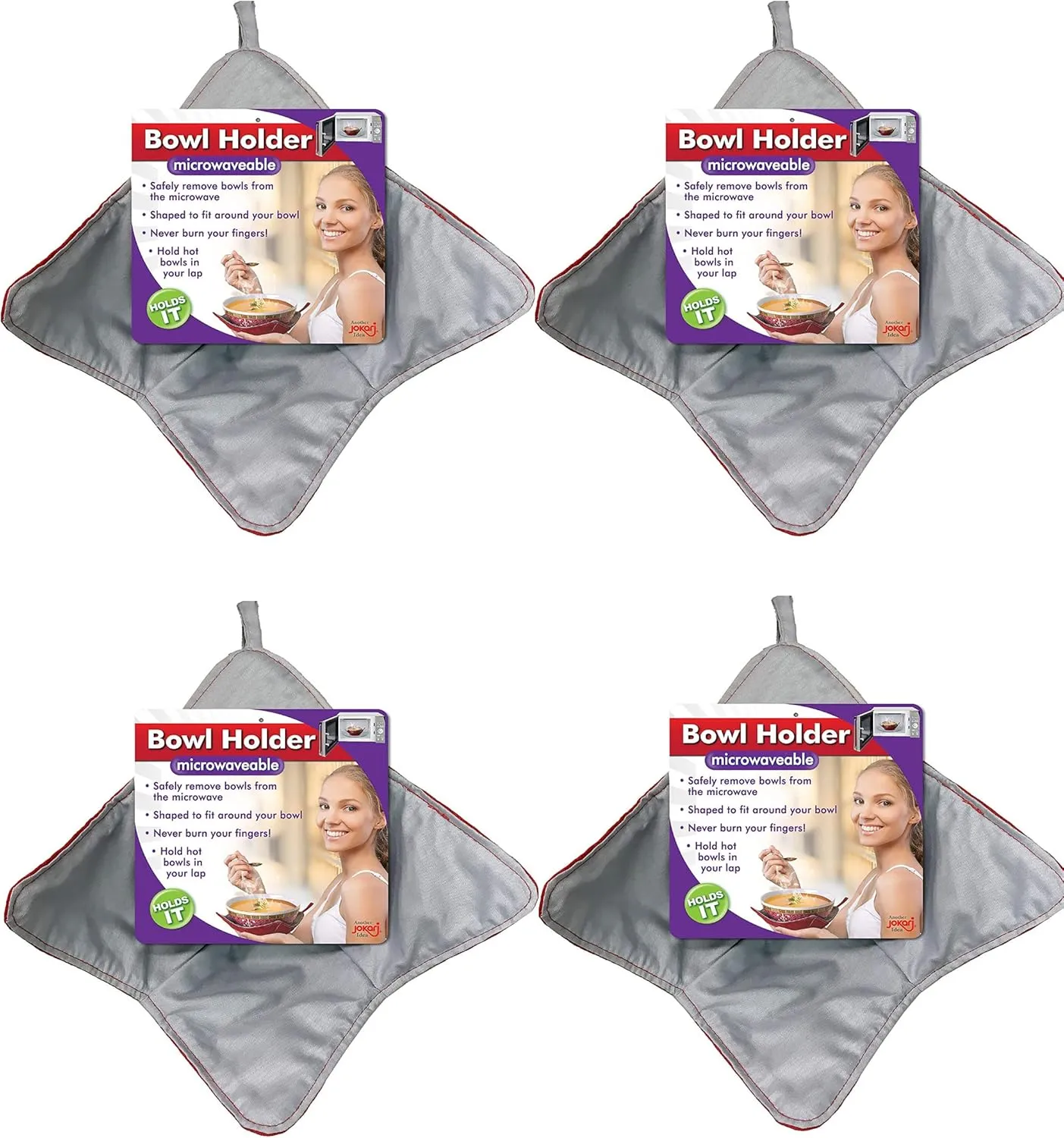Jokari Hot Bowl Holders are Microwavable and Combine Benefits of a Hotpad and Cozy for a Hot, Warm or Even Cold Soup Bowl or Pot. Stabilizer and Hugger Shaped for Large and Small Bowls for Easy Eating