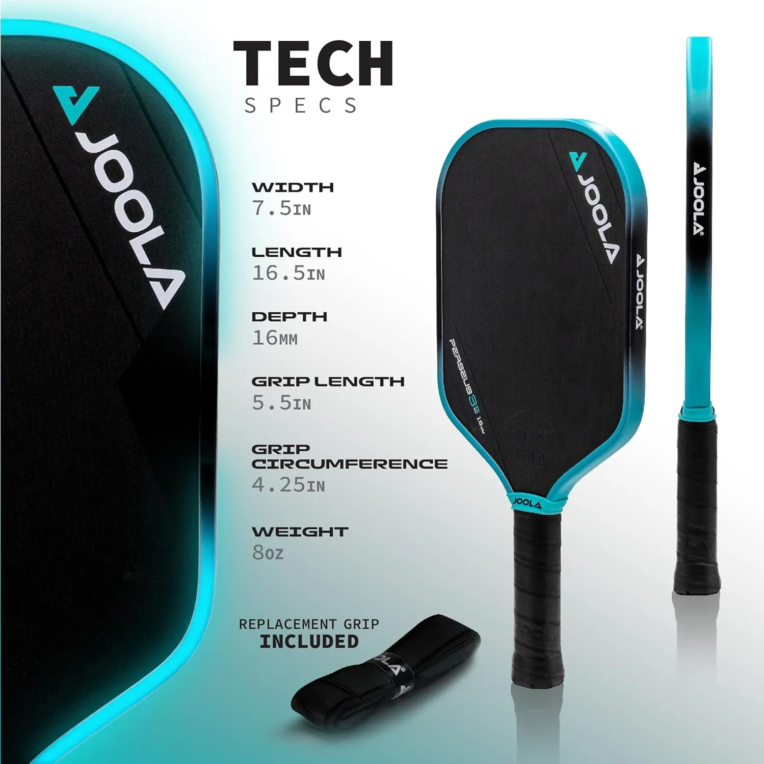 JOOLA 3S Pickleball Paddles – Raw Carbon Fiber Surface – Ben Johns Perseus, Hyperion, Scorpeus & Magnus Shapes – Elongated, Wide Body & Aero Curve Designs – 14mm/16mm Paddles – UPA-A Certified