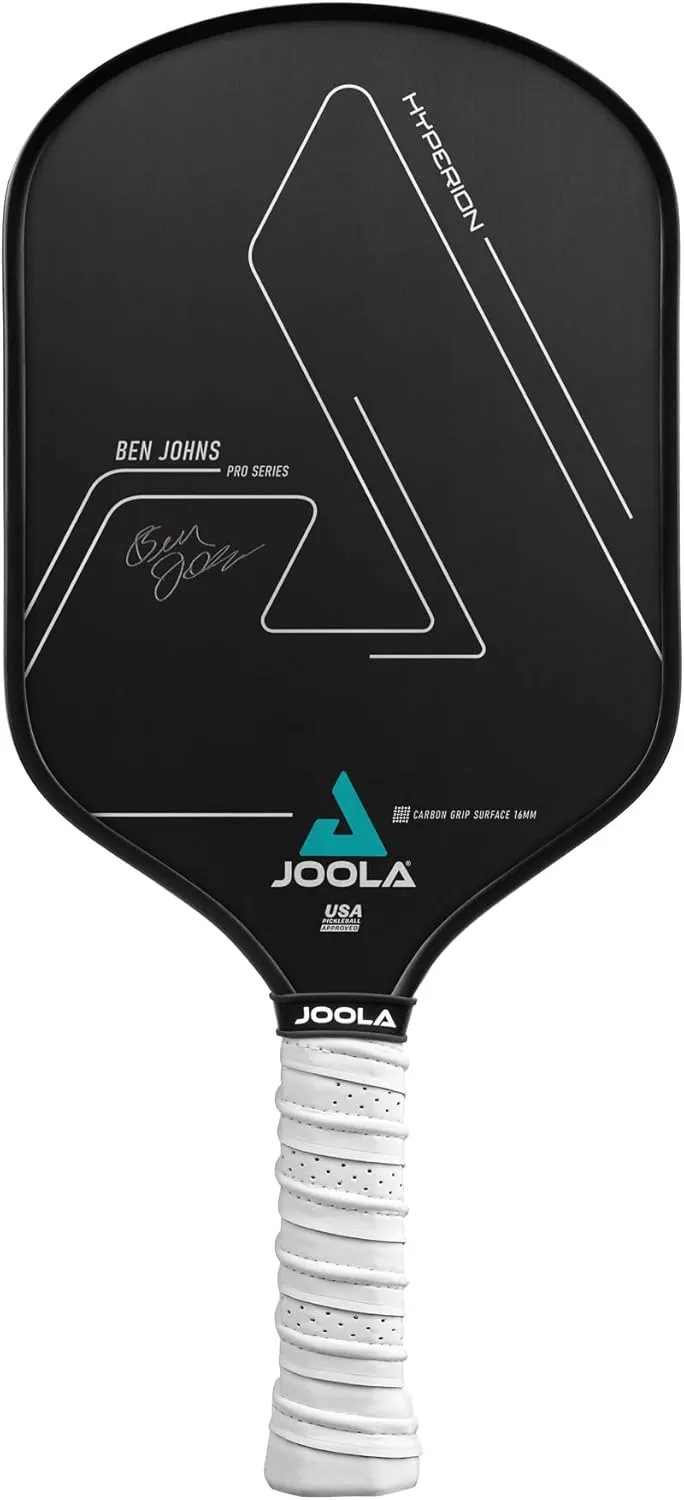 JOOLA Ben Johns Hyperion CGS Pickleball Paddle - Textured Carbon Grip Surface Technology for Spin & Control with Added Power - Polypropylene Honeycomb Core Pickleball Racket