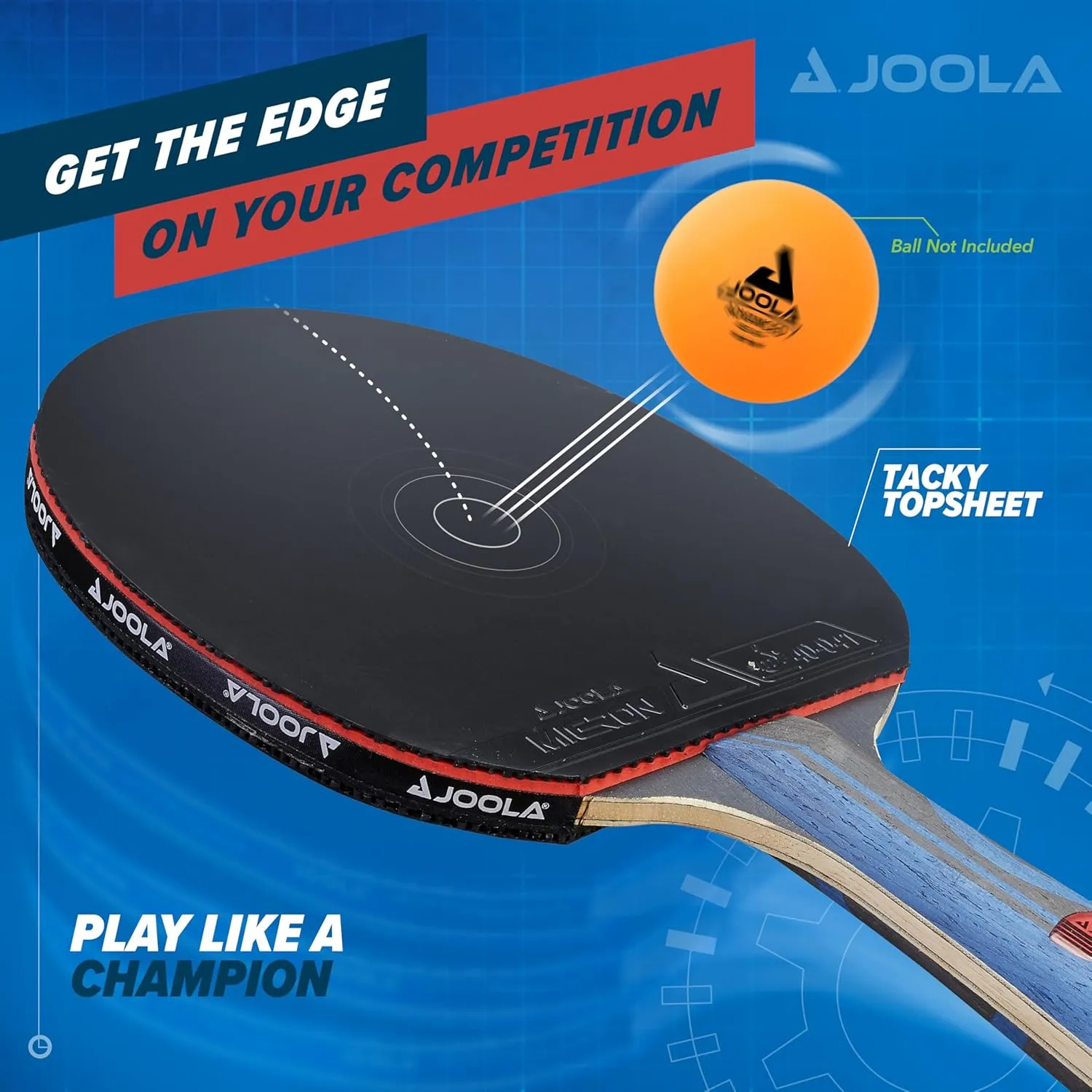 JOOLA Infinity Edge - Tournament Performance Ping Pong Paddle w/ Carbon Pro Technology - Black Rubber on Both Sides - Competition Ready - Table Tennis Racket for Advanced Training - Designed for Speed