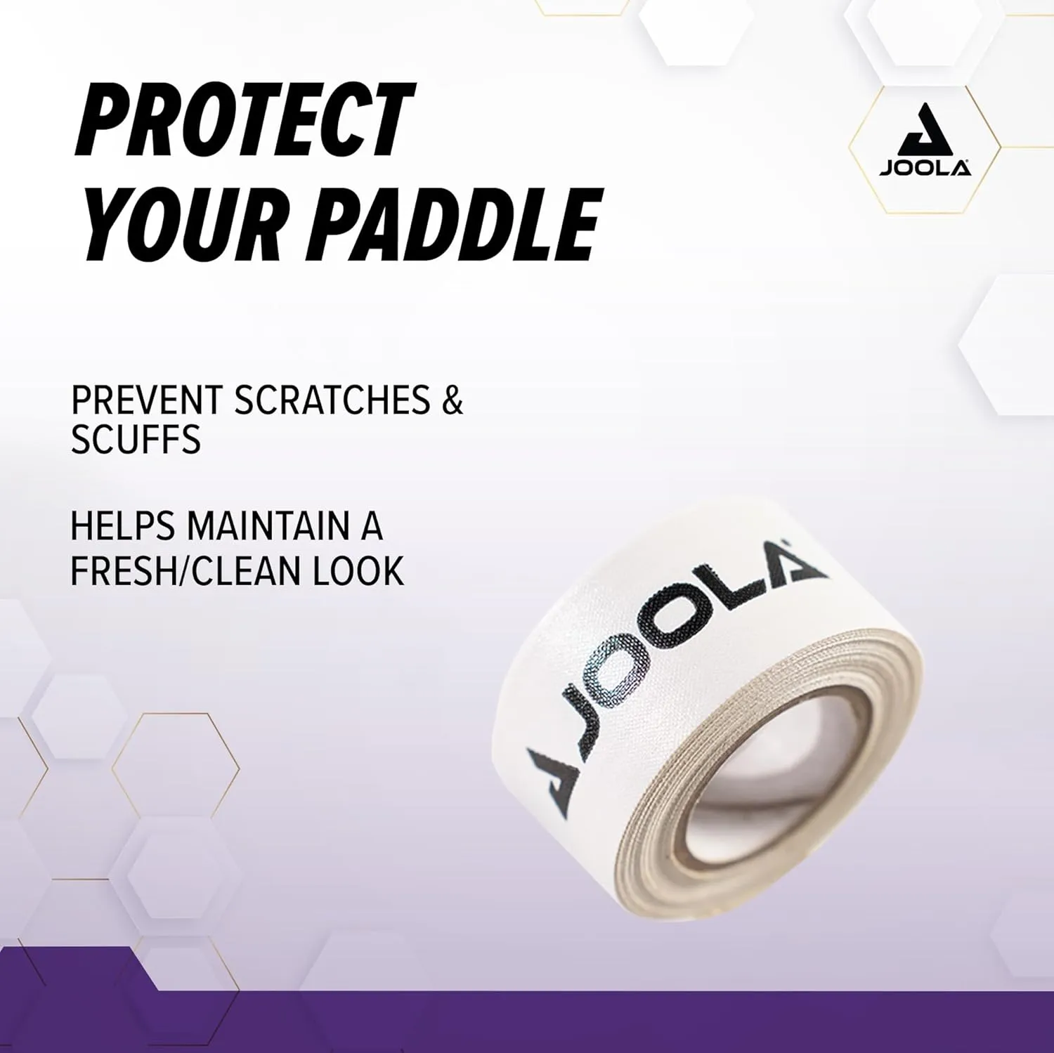 JOOLA Pickleball Paddle Edge Tape - Protects Edge Guard & Covers Lead Tape for Paddles - Fits Any Brand & Most Sizes of Pickleball Rackets - 5 Meter Extra Long Roll for 6 Racquettes