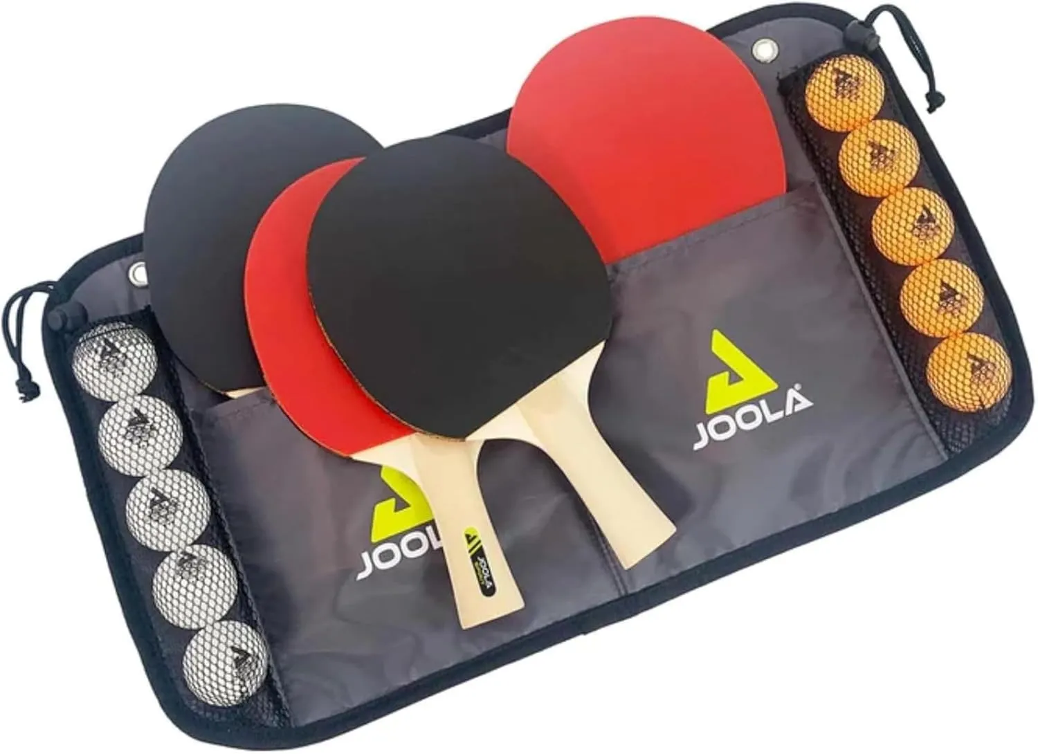 JOOLA Premium Table Tennis Set - 4 Regulation Ping Pong Paddles,Training Ping Pong Balls and Carrying Case - for Training and Recreational Play - Indoor and Outdoor Compatible