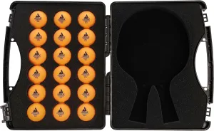 JOOLA Tour Paddle Carrying Case - 18 40mm 3 Star Ping Pong Balls & Space for 2 Rackets - Durable EVA Foam Lined