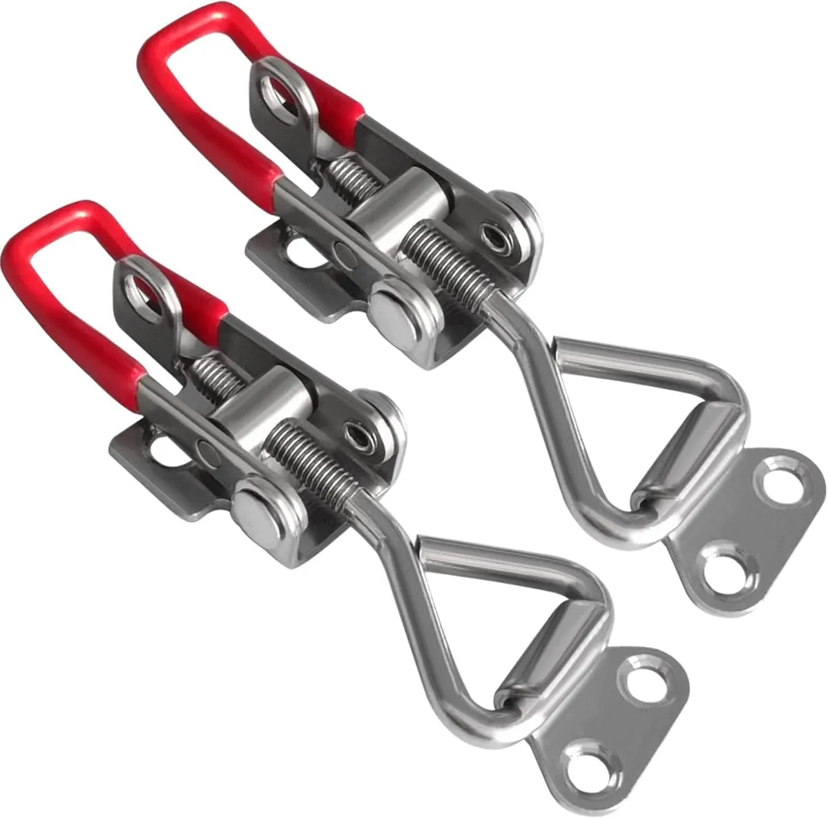 JoyTube Toggle Latch Clamp 4001 with Lock Hole, 304 Stainless Steel Adjustable Heavy Duty Pull Hasp Latches For Smoker Cabinet Tool Box Case Trunk Door, 330Lbs Holding Capacity (2 Pack)