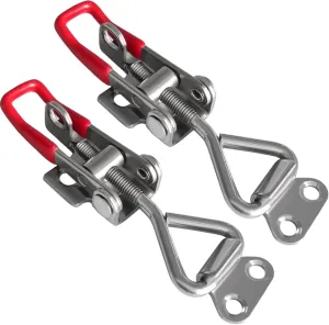 JoyTube Toggle Latch Clamp 4001 with Lock Hole, 304 Stainless Steel Adjustable Heavy Duty Pull Hasp Latches For Smoker Cabinet Tool Box Case Trunk Door, 330Lbs Holding Capacity (2 Pack)