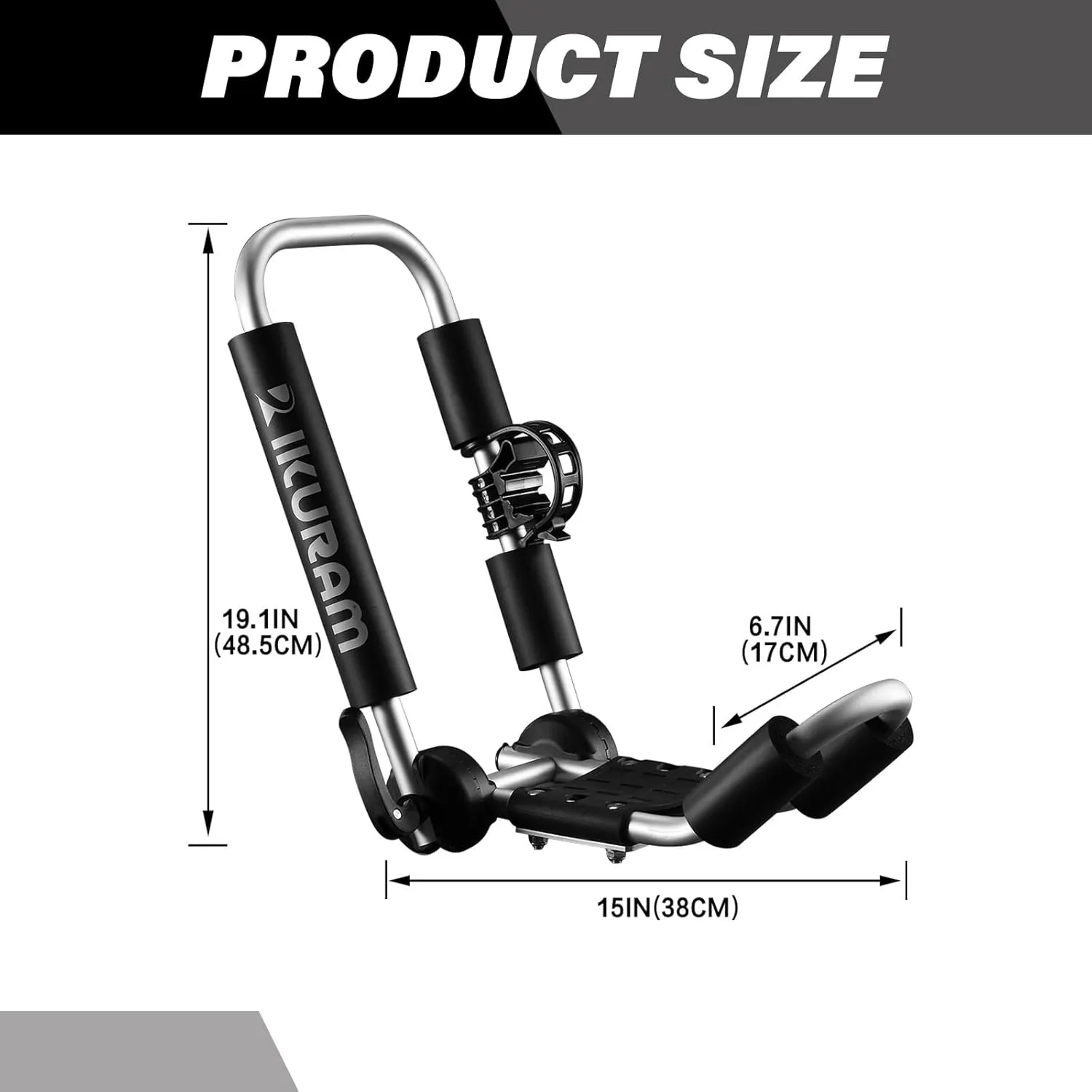 Kayak Roof Rack, Aluminum Kayak Carrier Folding J-Style Universal 3-in-1 Multifunction with Kayak Roller and Car Door Step for Canoe, SUP, Kayaks, Surfboard Rooftop Mount on SUV Car Truck Crossbars