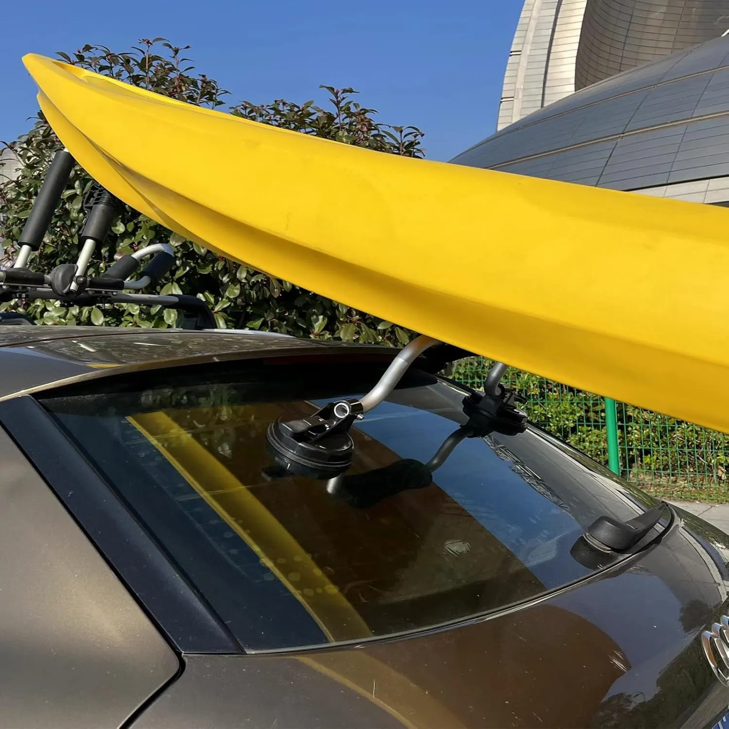 Kayak Roof Rack, Aluminum Kayak Carrier Folding J-Style Universal 3-in-1 Multifunction with Kayak Roller and Car Door Step for Canoe, SUP, Kayaks, Surfboard Rooftop Mount on SUV Car Truck Crossbars