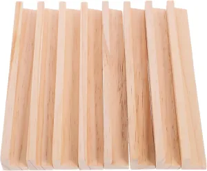 KESYOO 8Pcs Wooden Domino Holders Supply Racks for Domino Tiles Alphabet Cards Desktop Display Stands for Fun Games and Crafts Long