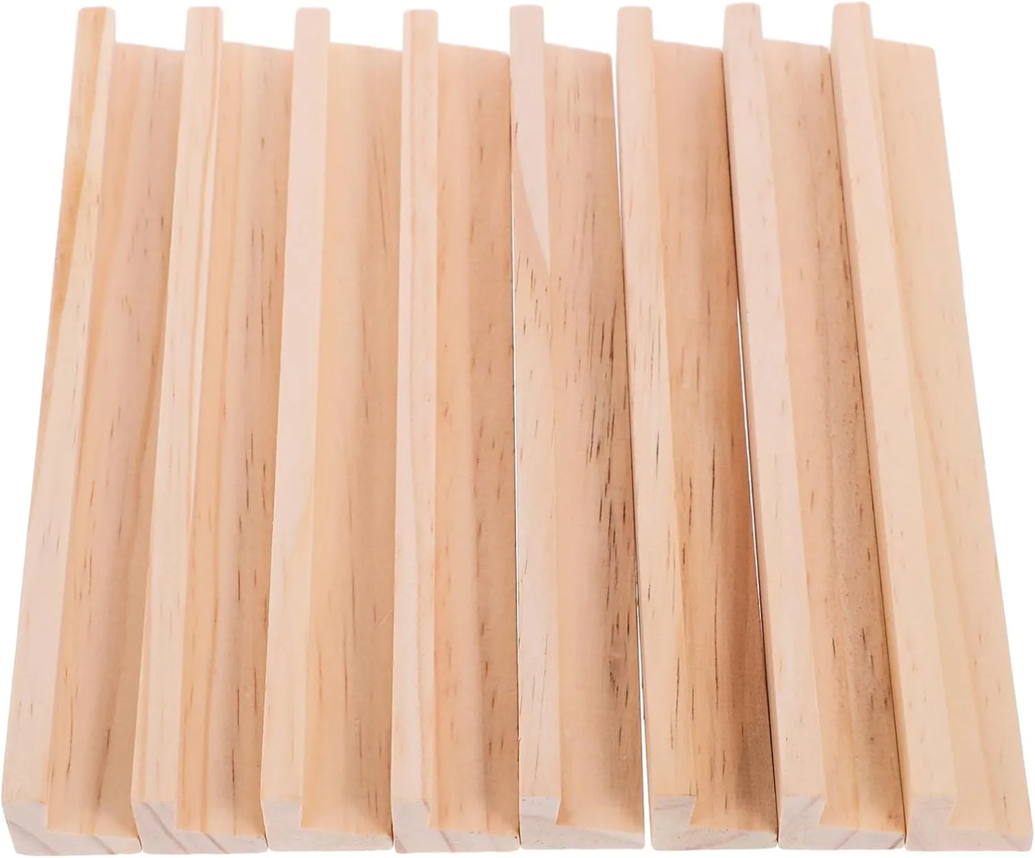 KESYOO 8Pcs Wooden Domino Holders Supply Racks for Domino Tiles Alphabet Cards Desktop Display Stands for Fun Games and Crafts Long