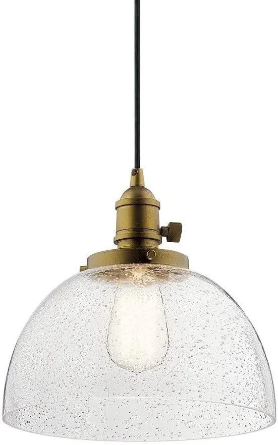 Kichler Avery 9.25" 1 Light Goblet Mini Pendant with Clear Seeded Glass Olde Bronze®