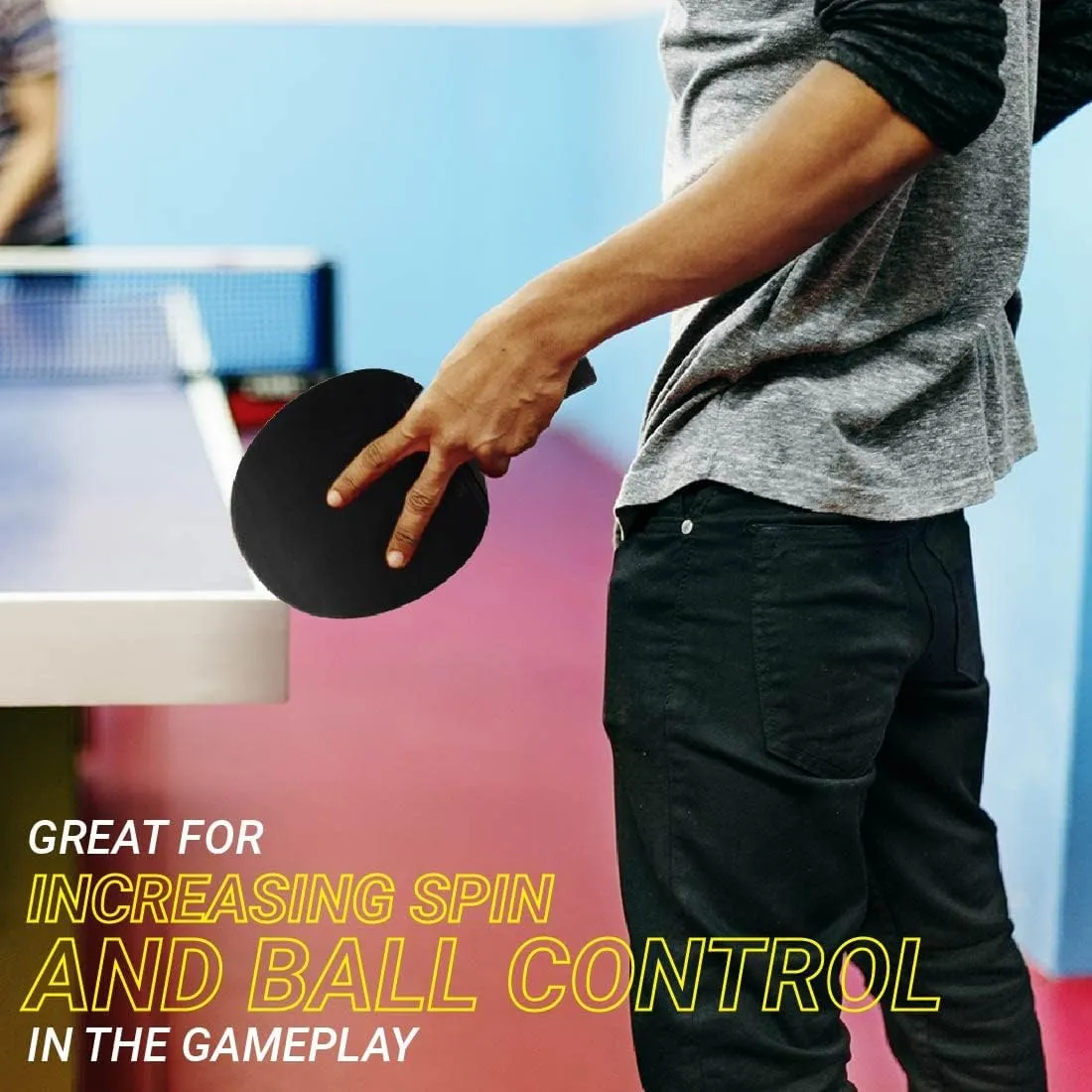 Killerspin Impact Series Table Tennis Paddles - Black/Black Ping Pong Racket, Table Tennis Equipment for Beginners/Intermediates - Ensures Solid Control and Spin