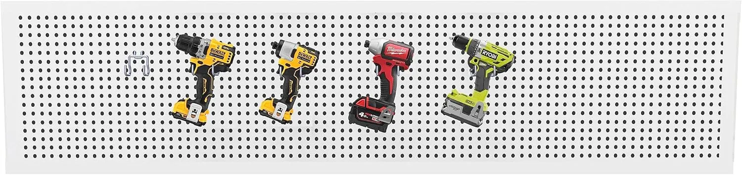 KINOMI 12 Pack Pegboard Hooks Heavy Duty Tool Hooks Pegboard Drill Holder Power Tool Holder, Value Set, Large Pegboard Accessories and Hooks for Tools, Power Drills, Art and Craft Supplies etc