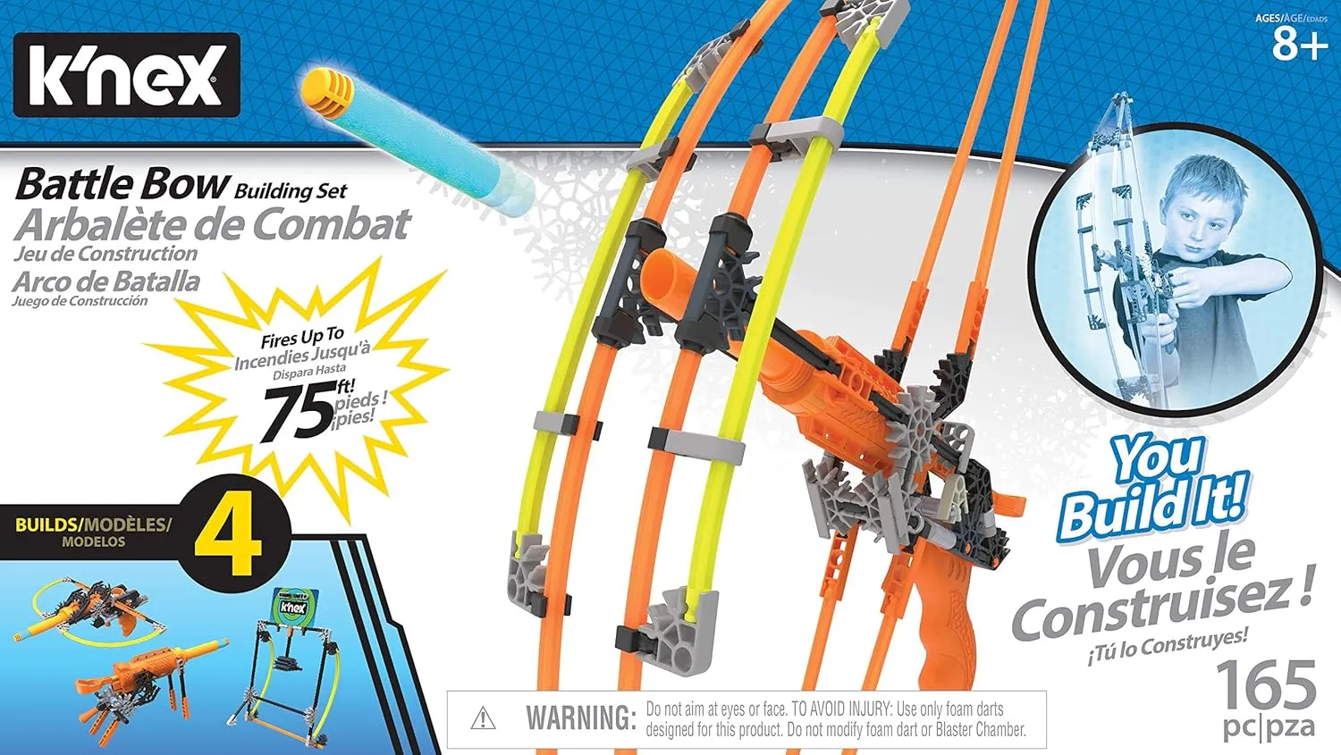 K'NEX K-Force Battle Bow Build and Blast Set , Blue, for 8-15 years