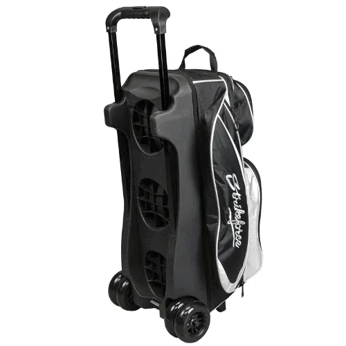 KR Strikeforce Drive Black/White Triple Roller Double Wheel Bowling Bag